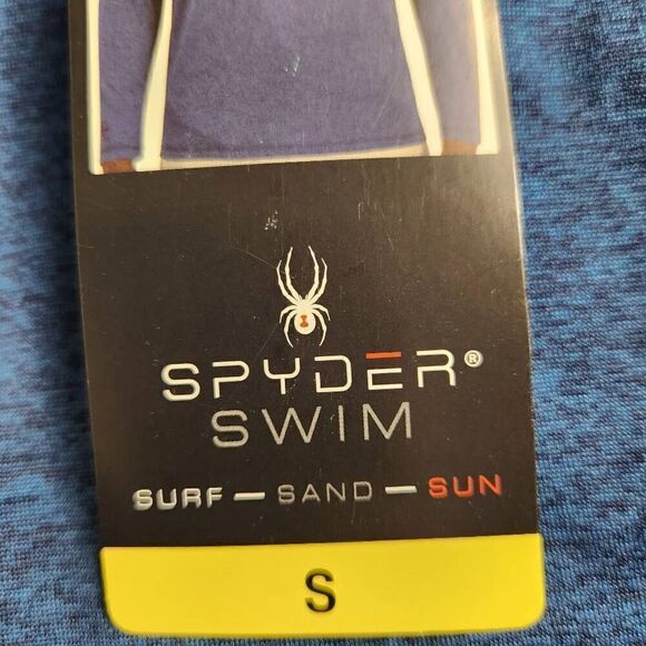 Spyder swim shirt rash guard UPF 50 blue long sleeve water sport small NWT - Picture 6 of 7
